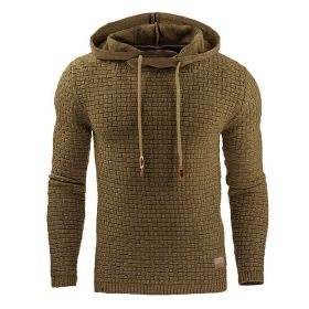 Men's hoodies sweater (Option: Brown-XL)