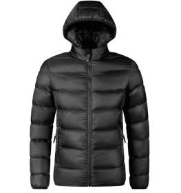 Mens Lightweight Packable Puffer Jacket Hooded Insulated Thermal Winter Jackets (Color: Black, size: L)