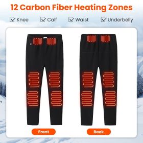Winter Heated Pants for Men Women with 12 Heating Zones 5V USB Powered Heating Trouser with 3 Heating Levels Machine Washable for Outdoor Winter (size: M)