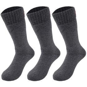 Thermal Insulated Socks for Men Seamless Thermal Socks Shoe Size 8-11.5 3 Pairs (Color: Gray)